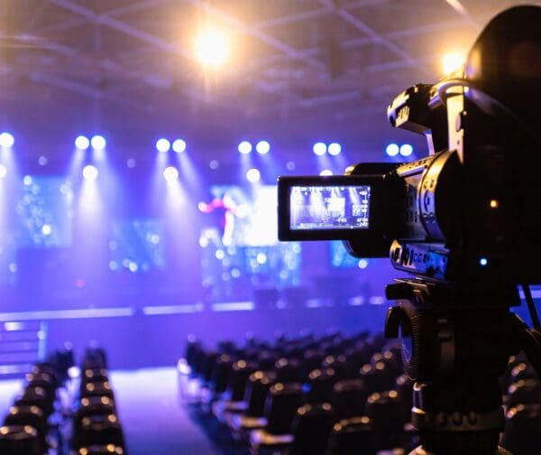 Close-Up Of Video Camera at event Broadcast Live