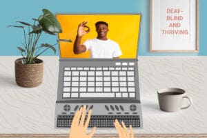 Computer Screen with Individual waving -AI-Media