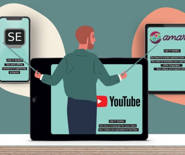 Individual in front of Screens with YouTube Logo