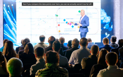 Captions on screen at event