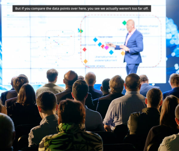 Captions on screen at event