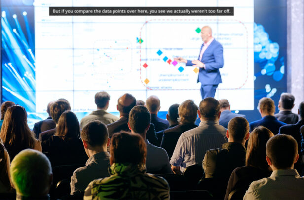 Captions on screen at event