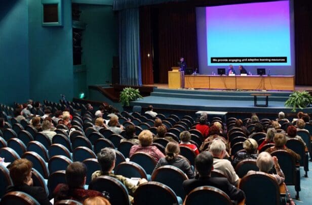 audience in an education presentation