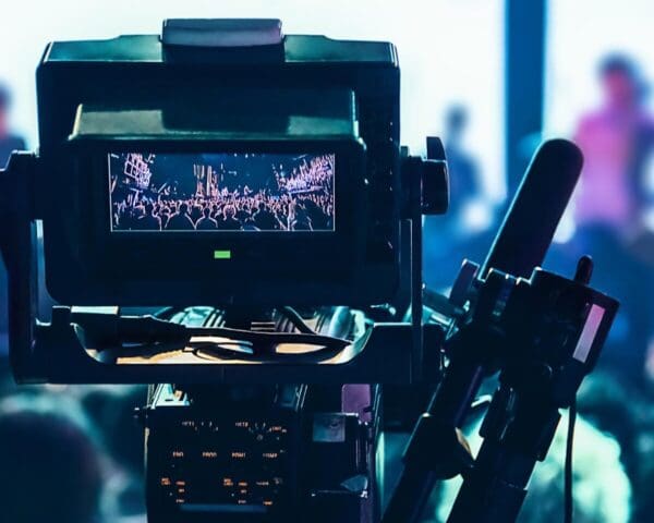 broadcast camera at live performance